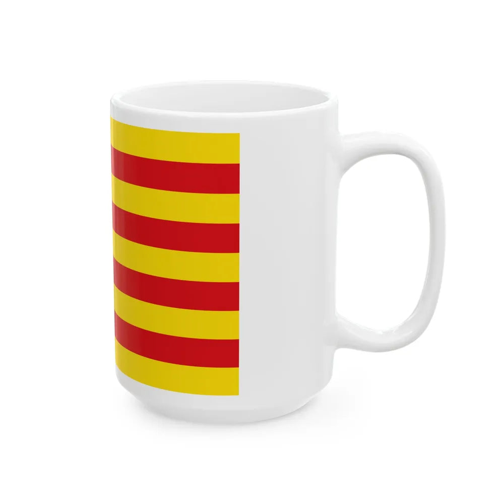 Flag of the Balearic Islands Spain - White Coffee Mug-Go Mug Yourself