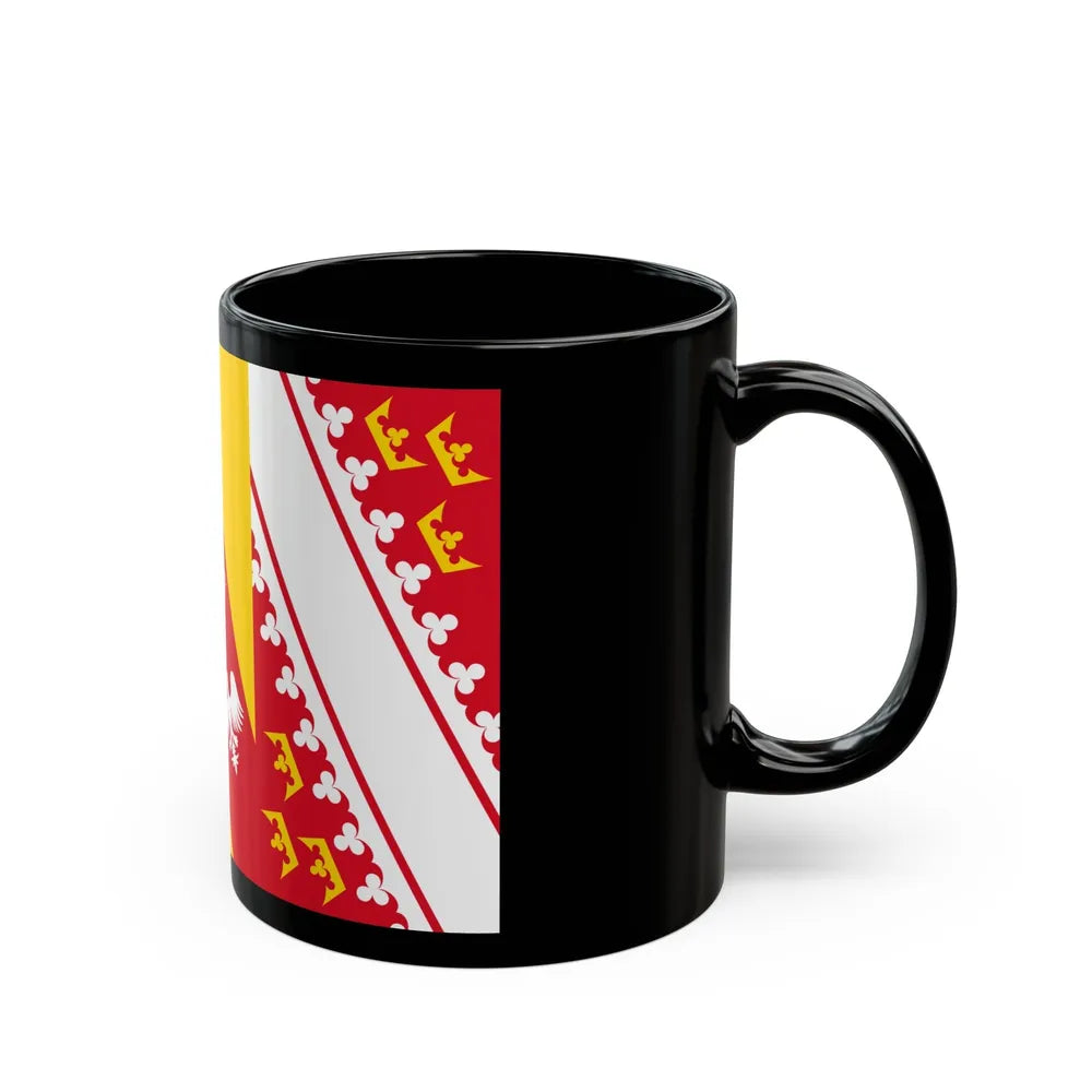 Flag of Grand Est France 2 - Black Coffee Mug-Go Mug Yourself