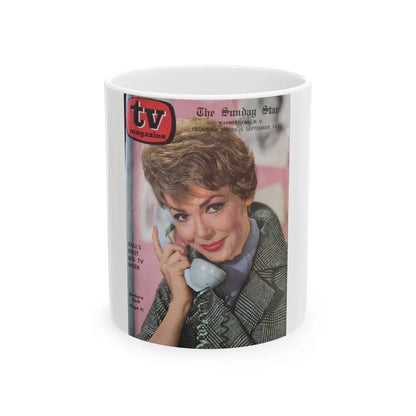 Barbara Rush #86 - T.V. Guide Mag. Cover (Vintage Female Icon) White Coffee Mug-11oz-Go Mug Yourself