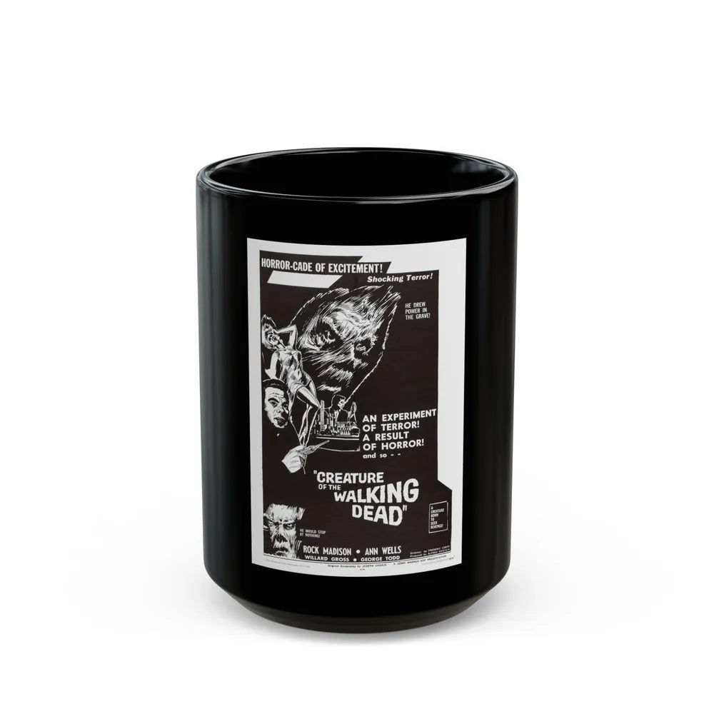 CREATURE OF THE WALKING DEAD 1965 Movie Poster - Black Coffee Mug-15oz-Go Mug Yourself