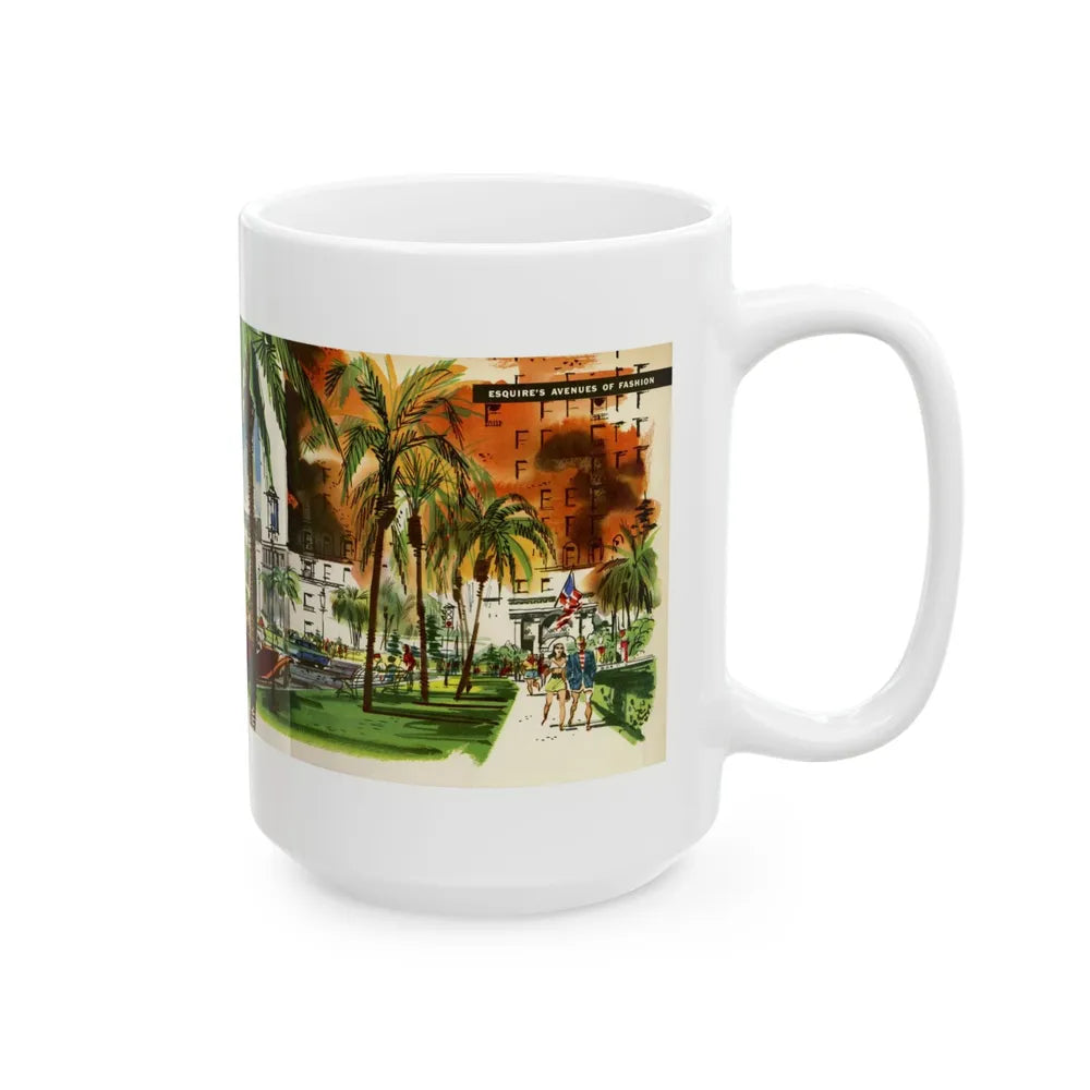 Esquire's Avenues of Fashion, 1953 - White Coffee Mug-Go Mug Yourself