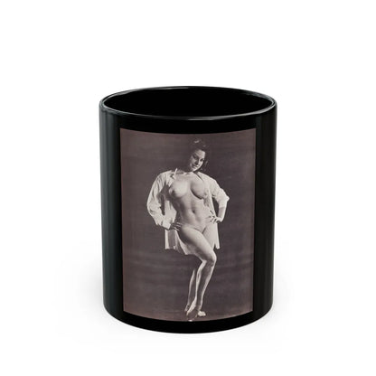 June Palmer #230 - Topless (Vintage Female Icon) Black Coffee Mug-11oz-Go Mug Yourself