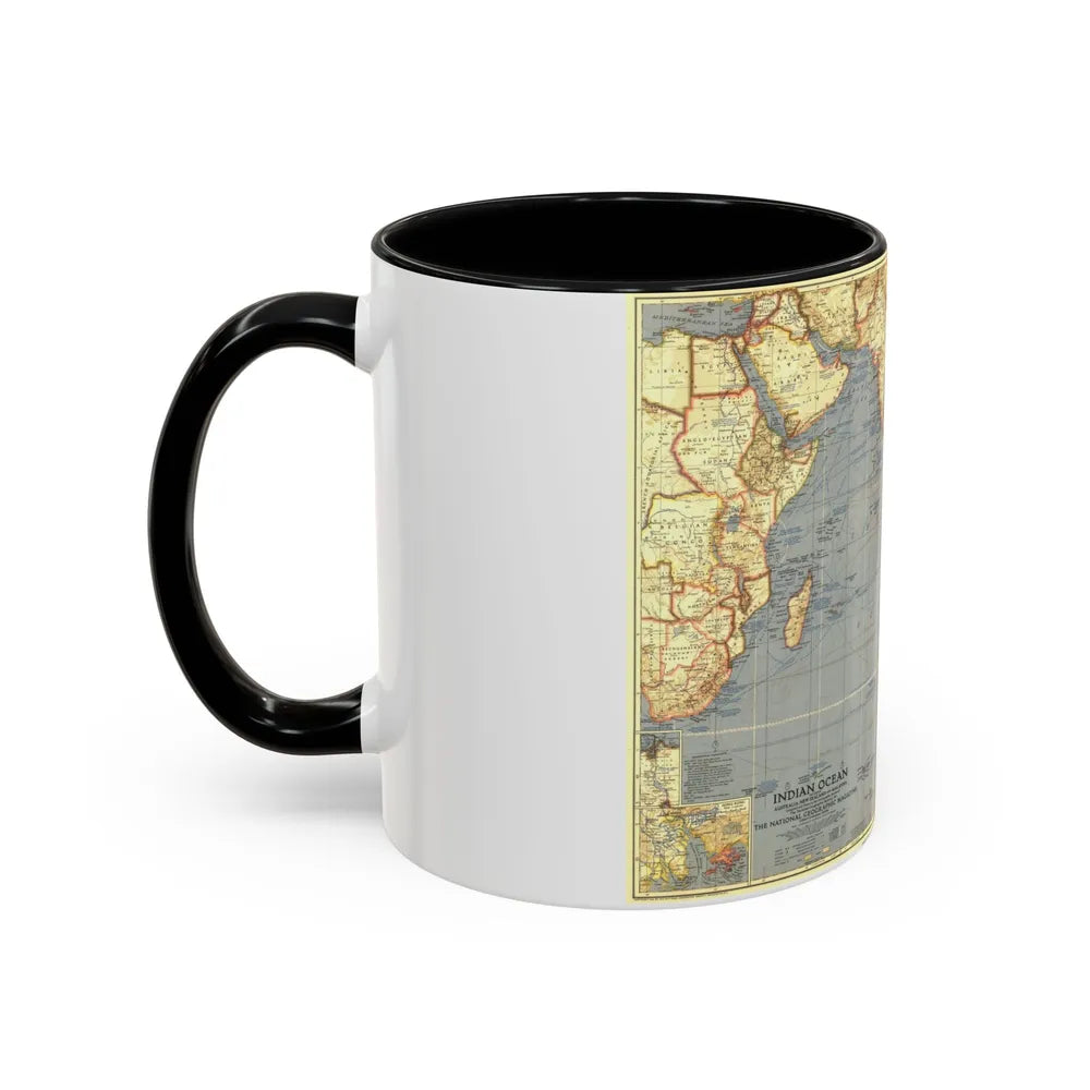 Indian Ocean (1941) (Map) Accent Coffee Mug-Go Mug Yourself