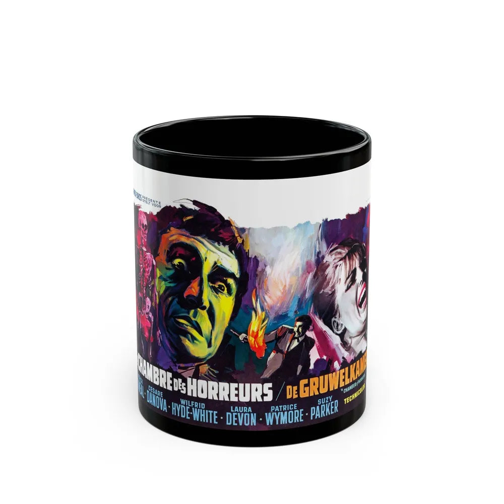 CHAMBER OF HORRORS (BELGIAN) 1966 Movie Poster - Black Coffee Mug-11oz-Go Mug Yourself