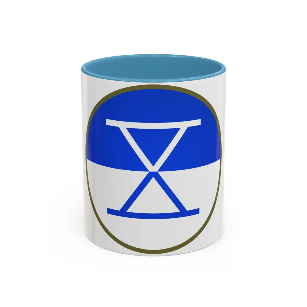 X Corps (U.S. Army) Accent Coffee Mug-11oz-Light Blue-Go Mug Yourself