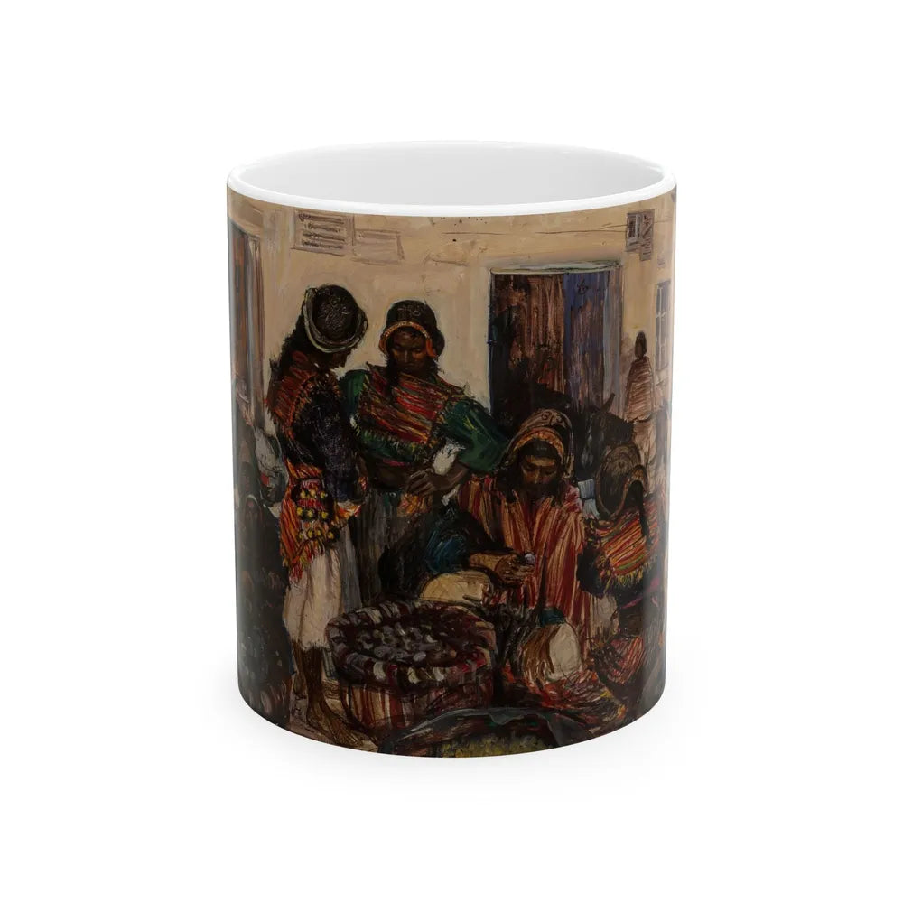 Bolivian Market, 1947 - White Coffee Mug-11oz-Go Mug Yourself