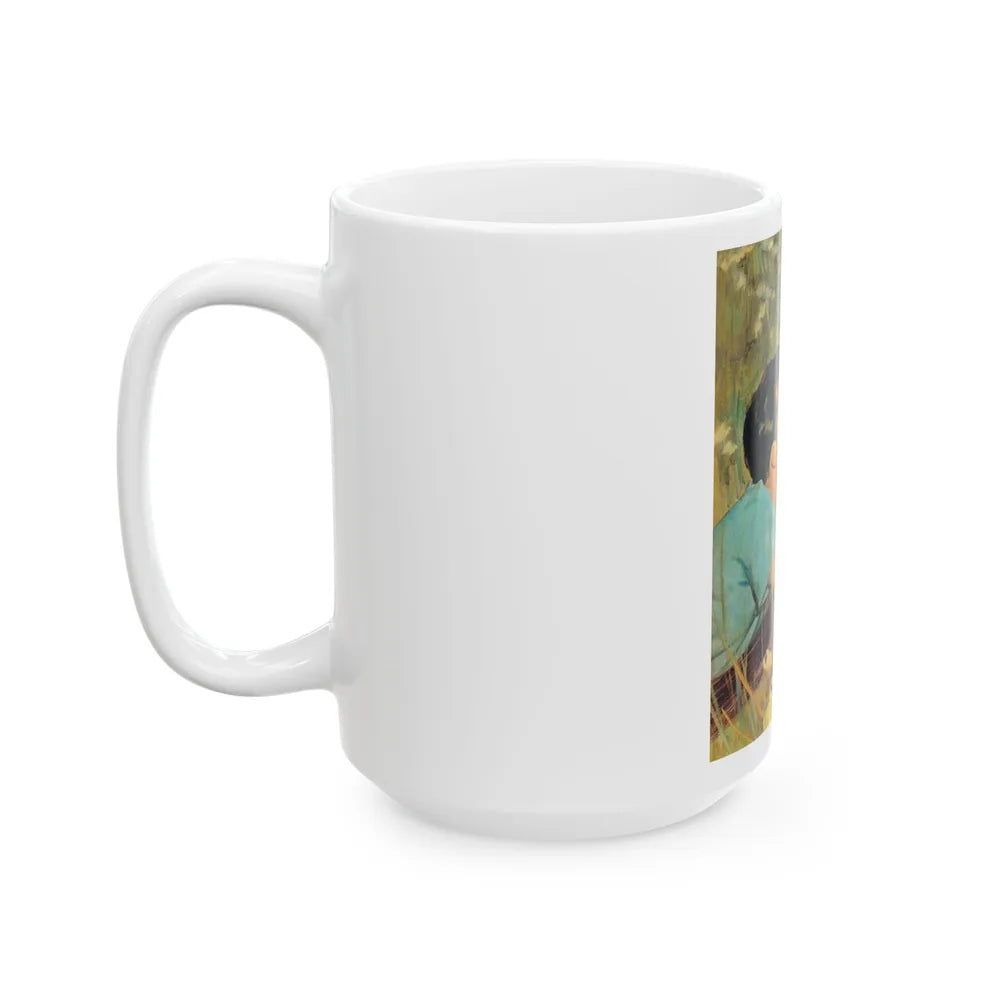 Day On The River by Harriett Pratt, Woman magazine, 1961 - White Coffee Mug-Go Mug Yourself