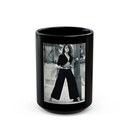 Caroline Munro #242 (Vintage Female Icon) Black Coffee Mug-15oz-Go Mug Yourself