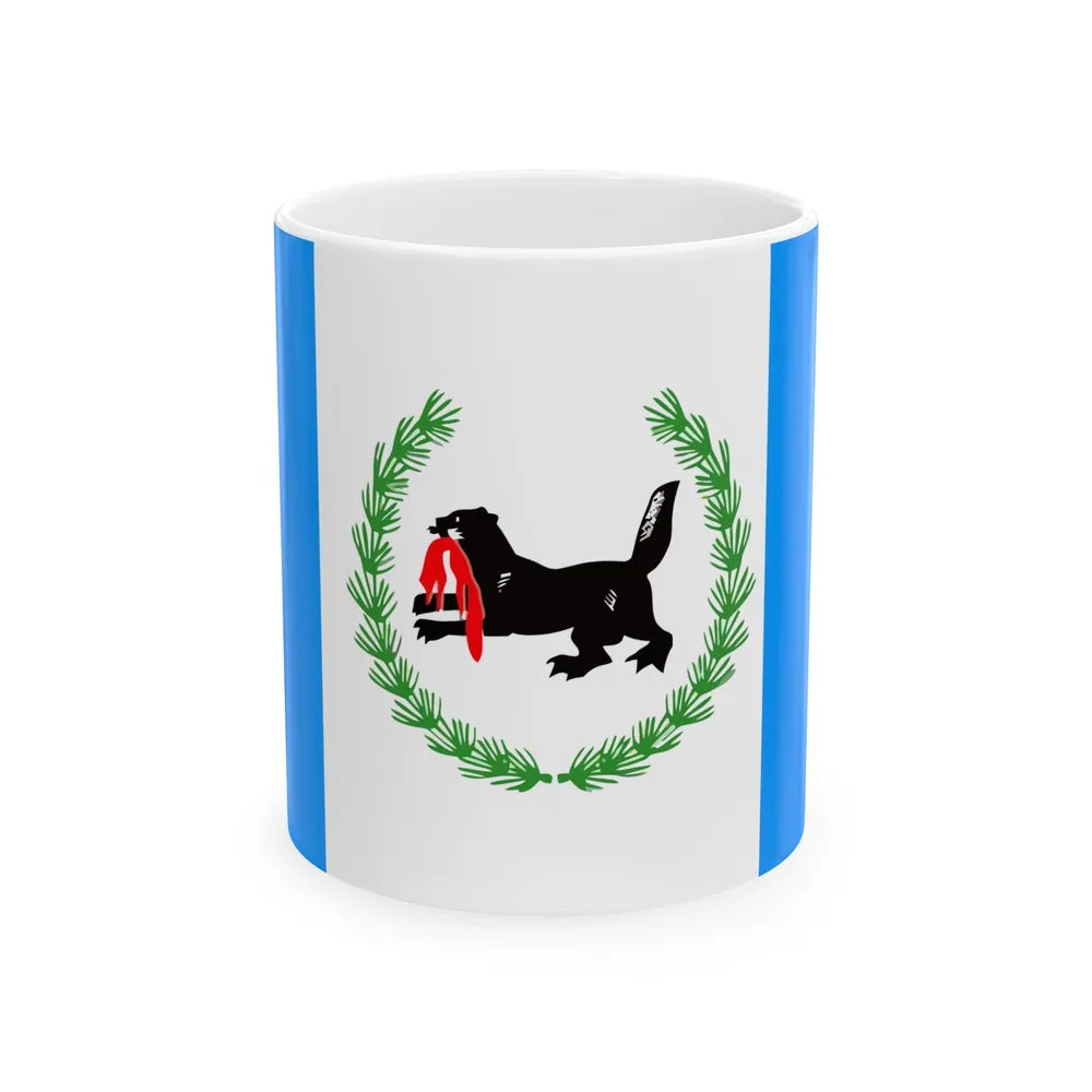 Flag of Irkutsk Oblast Russia - White Coffee Mug-11oz-Go Mug Yourself