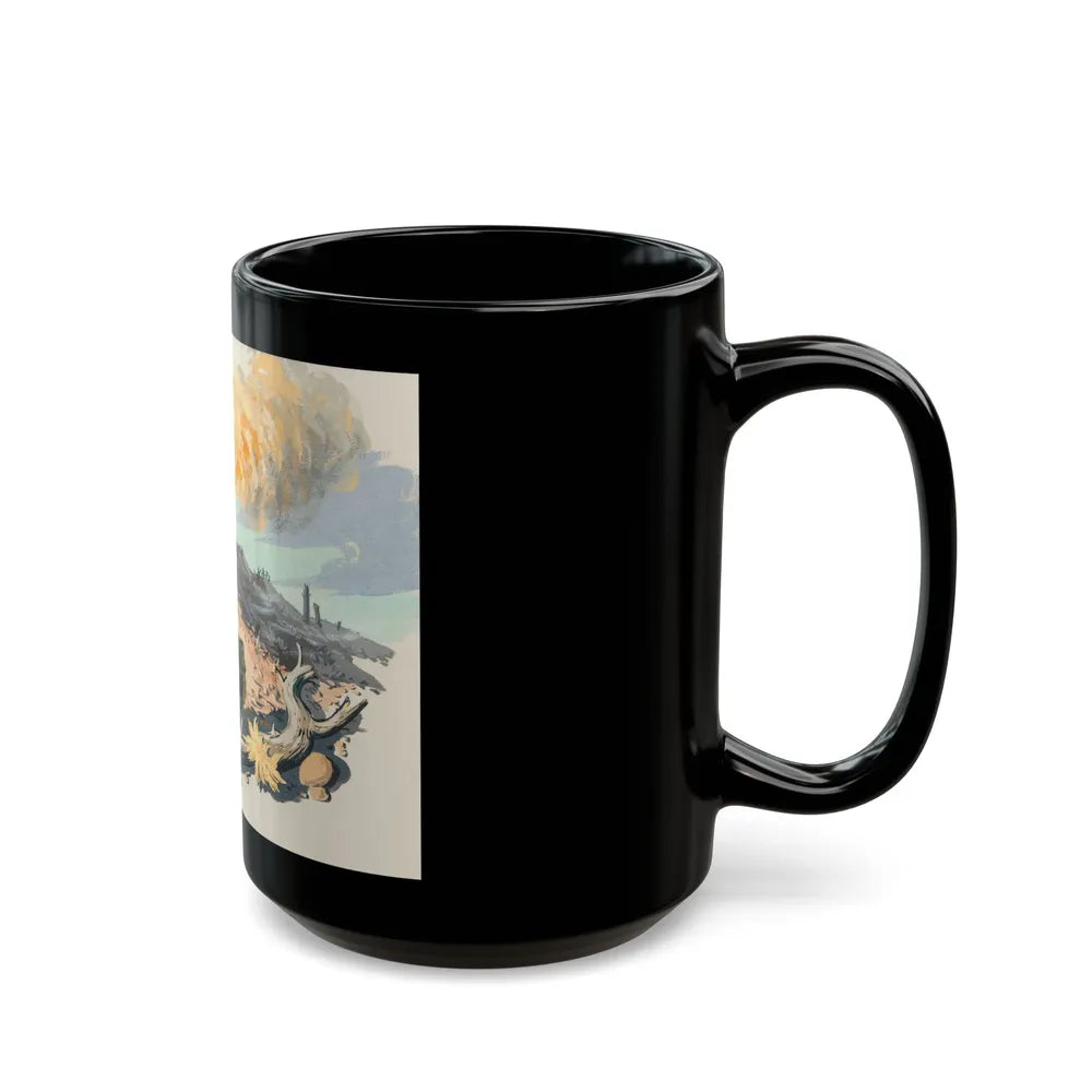 Firing Tank, story illustration, 1959 - Black Coffee Mug-Go Mug Yourself