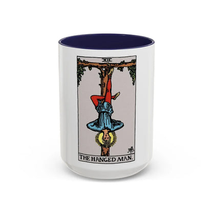 The Hanged Man (Tarot Card) Accent Coffee Mug-15oz-Navy-Go Mug Yourself