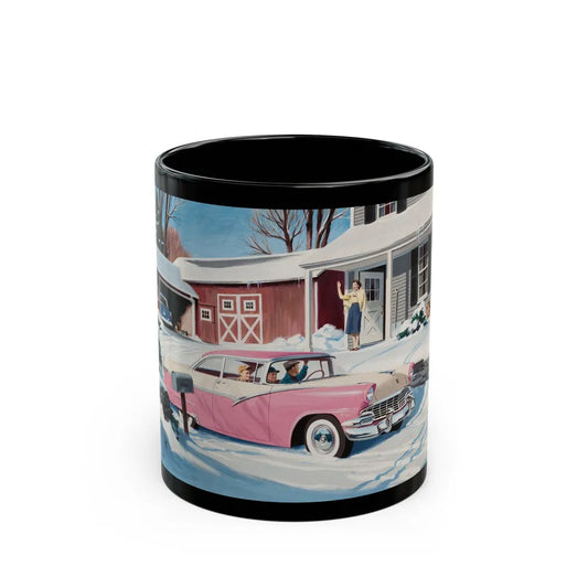 Ford Fairlaine advertisement, 1956 - Black Coffee Mug-11oz-Go Mug Yourself