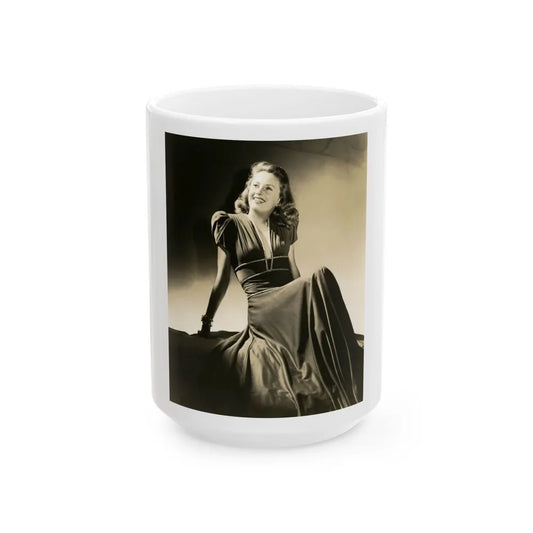 Barbara Stanwyck #211 (Vintage Female Icon) White Coffee Mug-15oz-Go Mug Yourself