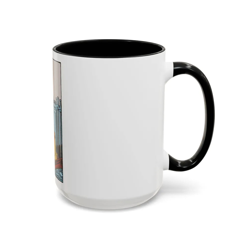 The 6 of Swords (Tarot Card) Accent Coffee Mug-Go Mug Yourself