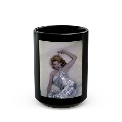 Kathleen Crowley #09 (Vintage Female Icon) Black Coffee Mug-15oz-Go Mug Yourself