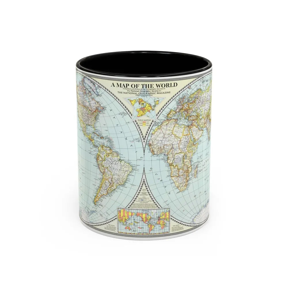 World Map (1941) (Map) Accent Coffee Mug-11oz-Black-Go Mug Yourself