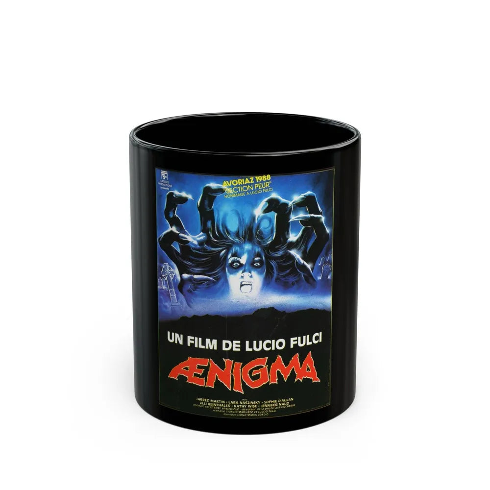 AENIGMA 1987 Movie Poster - Black Coffee Mug-11oz-Go Mug Yourself