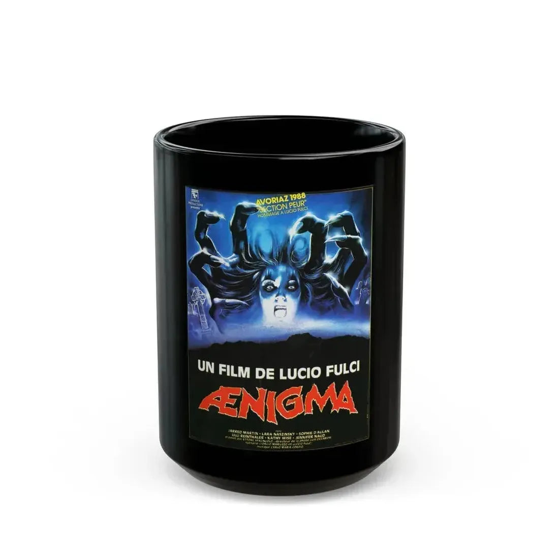 AENIGMA 1987 Movie Poster - Black Coffee Mug 15oz - Go Mug Yourself