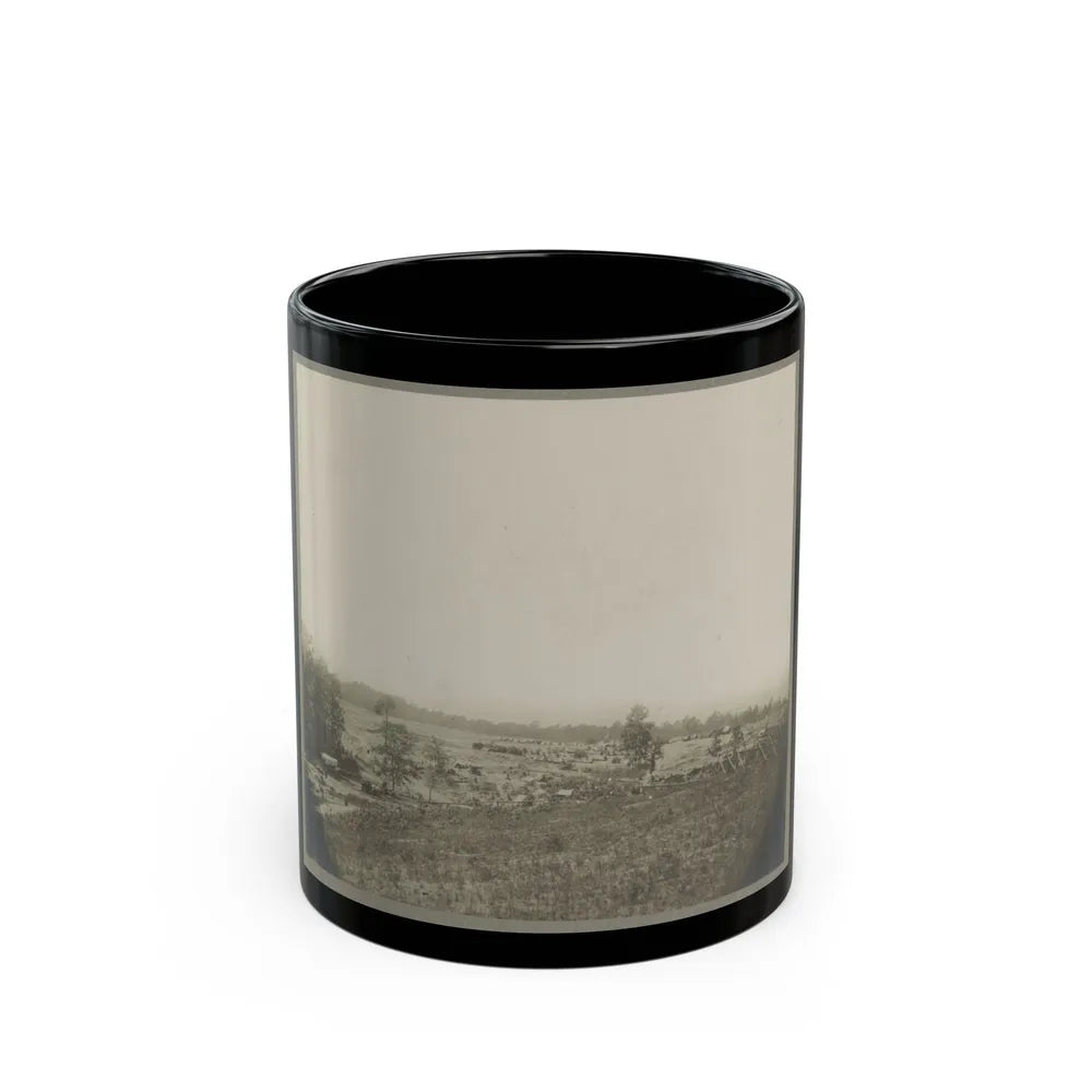 Aerial View Of A Camp In The Distance (U.S. Civil War) Black Coffee Mug-11oz-Go Mug Yourself