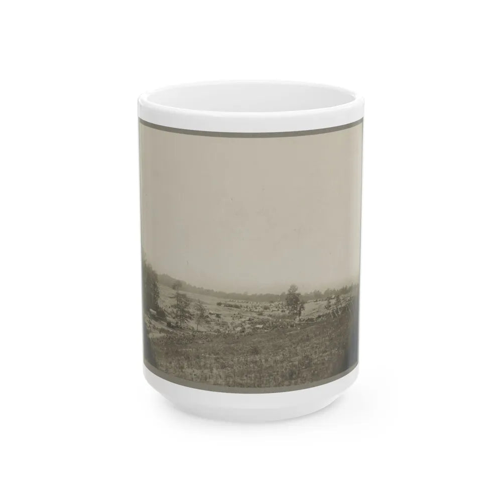 Aerial View Of A Camp In The Distance (U.S. Civil War) White Coffee Mug-15oz-Go Mug Yourself