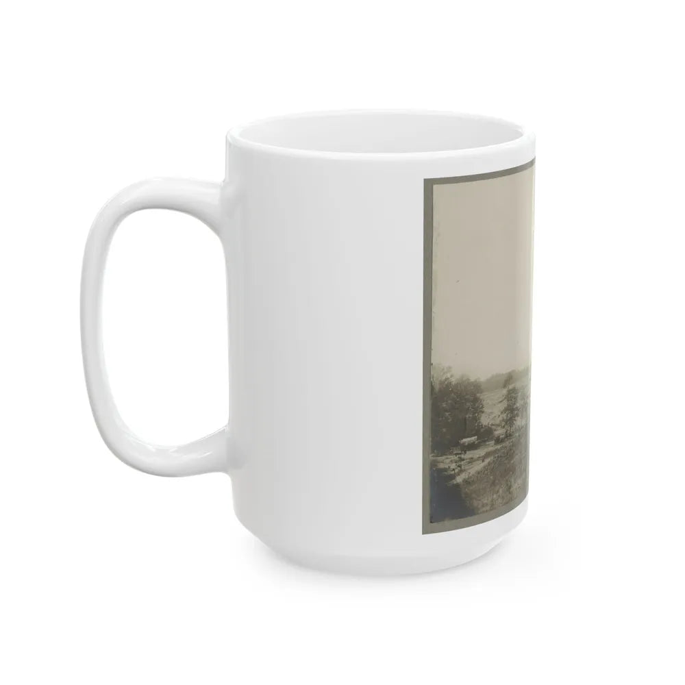 Aerial View Of A Camp In The Distance (U.S. Civil War) White Coffee Mug-Go Mug Yourself