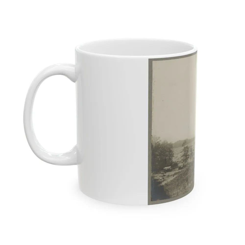 Aerial View Of A Camp In The Distance (U.S. Civil War) White Coffee Mug-Go Mug Yourself