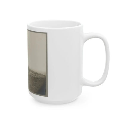 Aerial View Of A Camp In The Distance (U.S. Civil War) White Coffee Mug-Go Mug Yourself