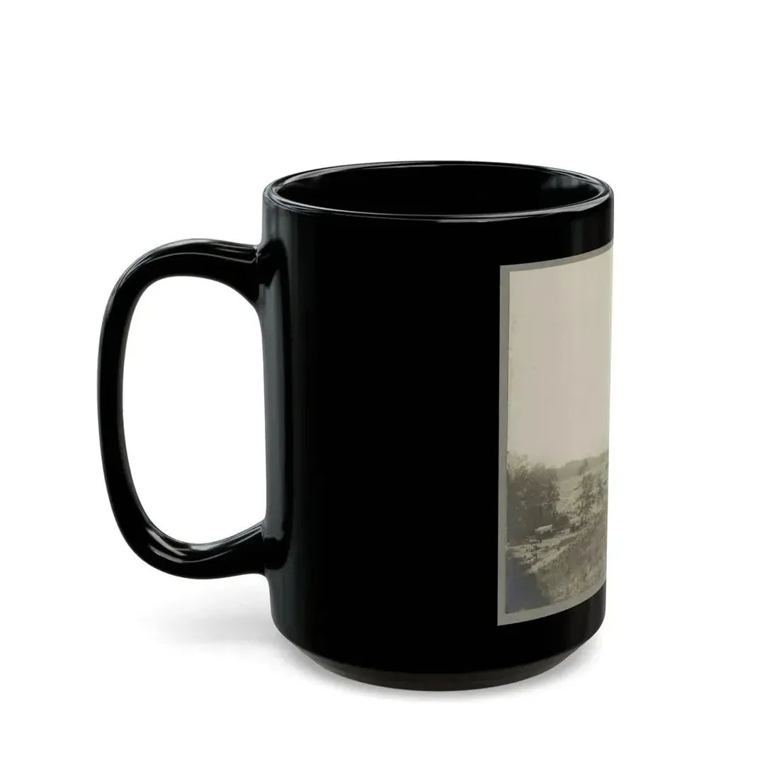 Aerial View Of A Camp In The Distance (U.S. Civil War) Black Coffee Mug - Go Mug Yourself
