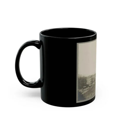 Aerial View Of A Camp In The Distance (U.S. Civil War) Black Coffee Mug - Go Mug Yourself