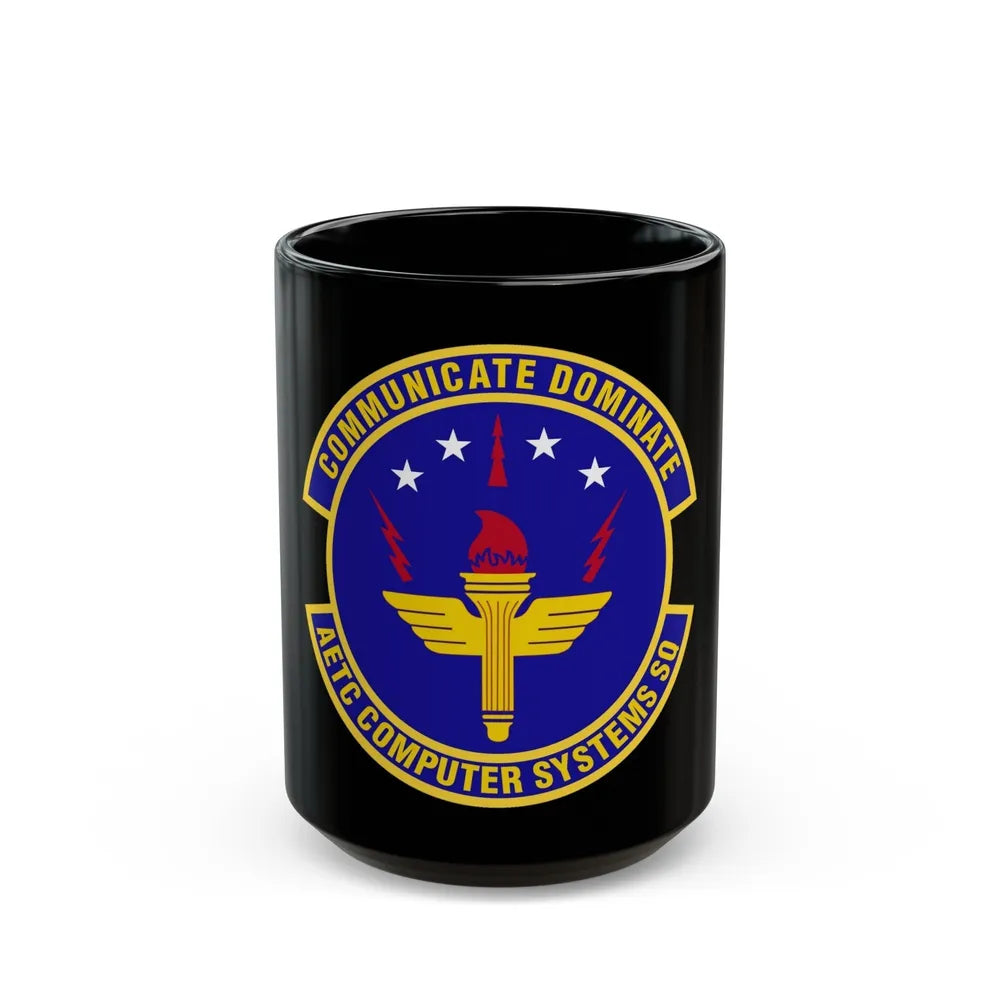 AETC Computer Systems Squadron (U.S. Air Force) Black Coffee Mug-15oz-Go Mug Yourself