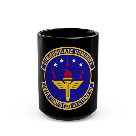 AETC Computer Systems Squadron (U.S. Air Force) Black Coffee Mug-15oz-Go Mug Yourself