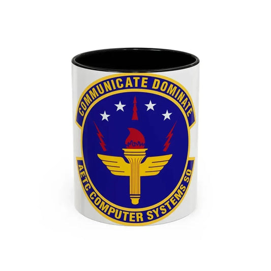AETC Computer Systems Squadron (U.S. Air Force) Accent Coffee Mug 11oz Black - Go Mug Yourself