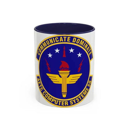 AETC Computer Systems Squadron (U.S. Air Force) Accent Coffee Mug 11oz Navy - Go Mug Yourself