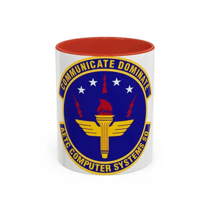 AETC Computer Systems Squadron (U.S. Air Force) Accent Coffee Mug 11oz Red - Go Mug Yourself
