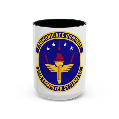 AETC Computer Systems Squadron (U.S. Air Force) Accent Coffee Mug 15oz Black - Go Mug Yourself