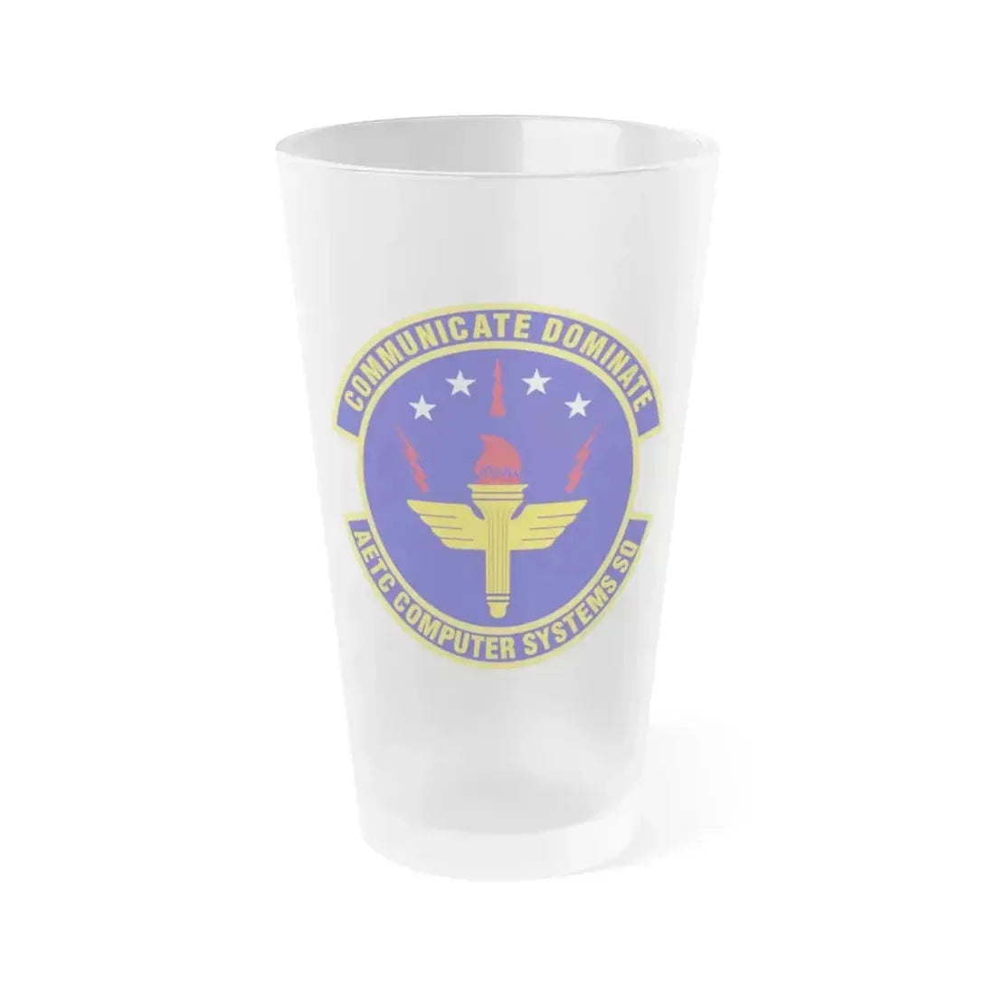 AETC Computer Systems Squadron (U.S. Air Force) Frosted Pint Glass 16oz 16oz Frosted - Go Mug Yourself