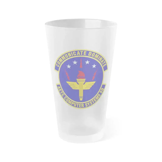 AETC Computer Systems Squadron (U.S. Air Force) Frosted Pint Glass 16oz 16oz Frosted - Go Mug Yourself