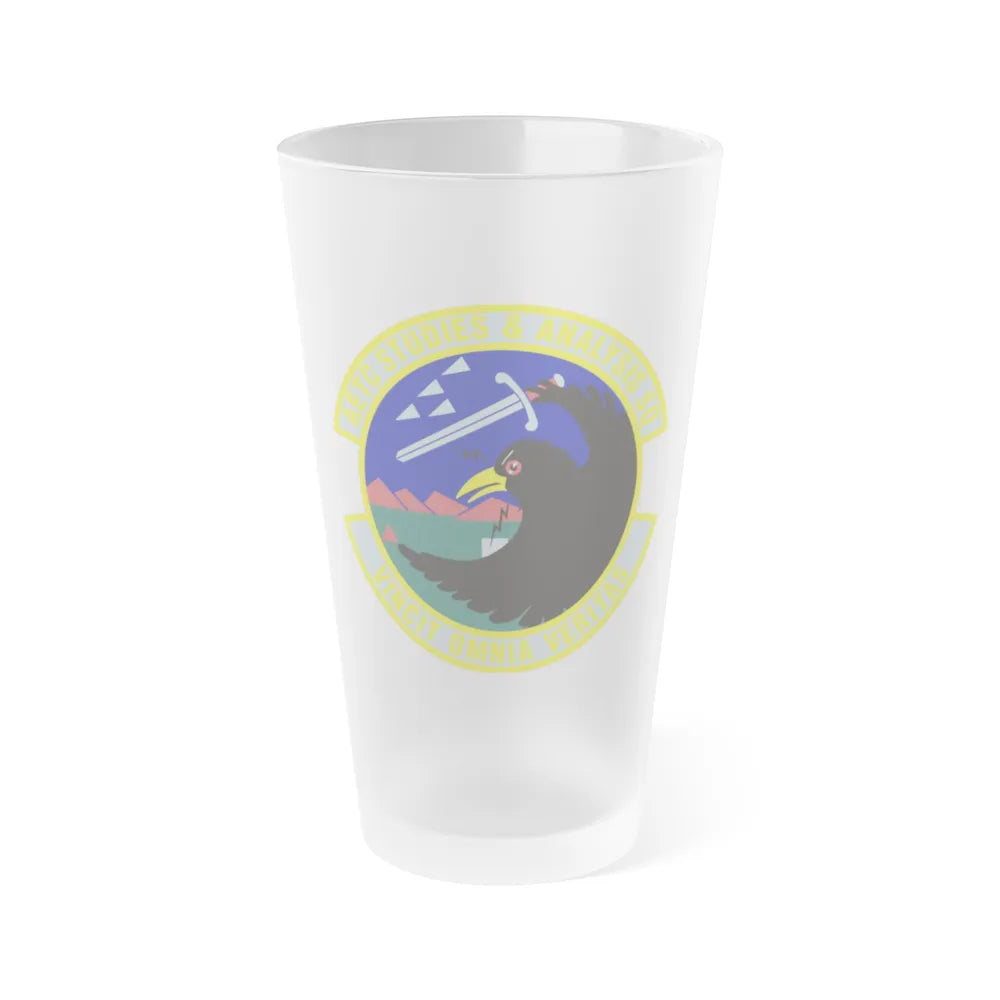 AETC Studies & Analysis Squadron (U.S. Air Force) Frosted Pint Glass 16oz-16oz-Frosted-Go Mug Yourself