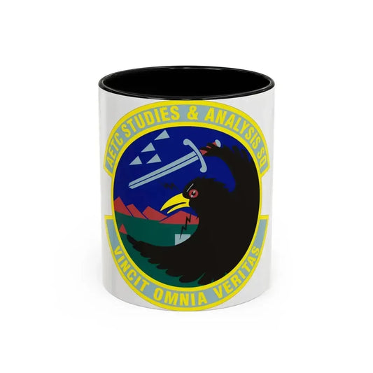 AETC Studies & Analysis Squadron (U.S. Air Force) Accent Coffee Mug 11oz Black - Go Mug Yourself