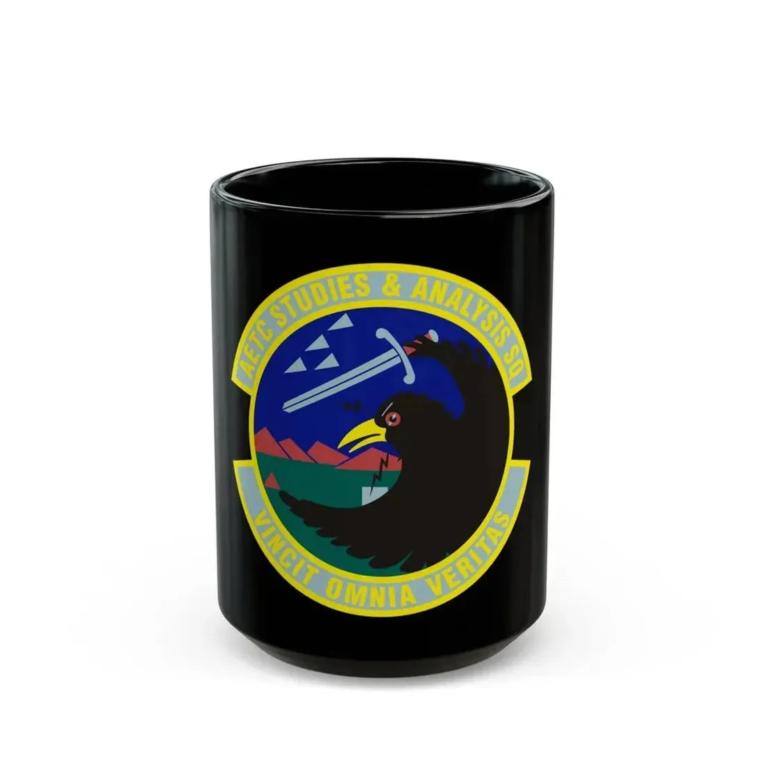 AETC Studies & Analysis Squadron (U.S. Air Force) Black Coffee Mug 15oz - Go Mug Yourself