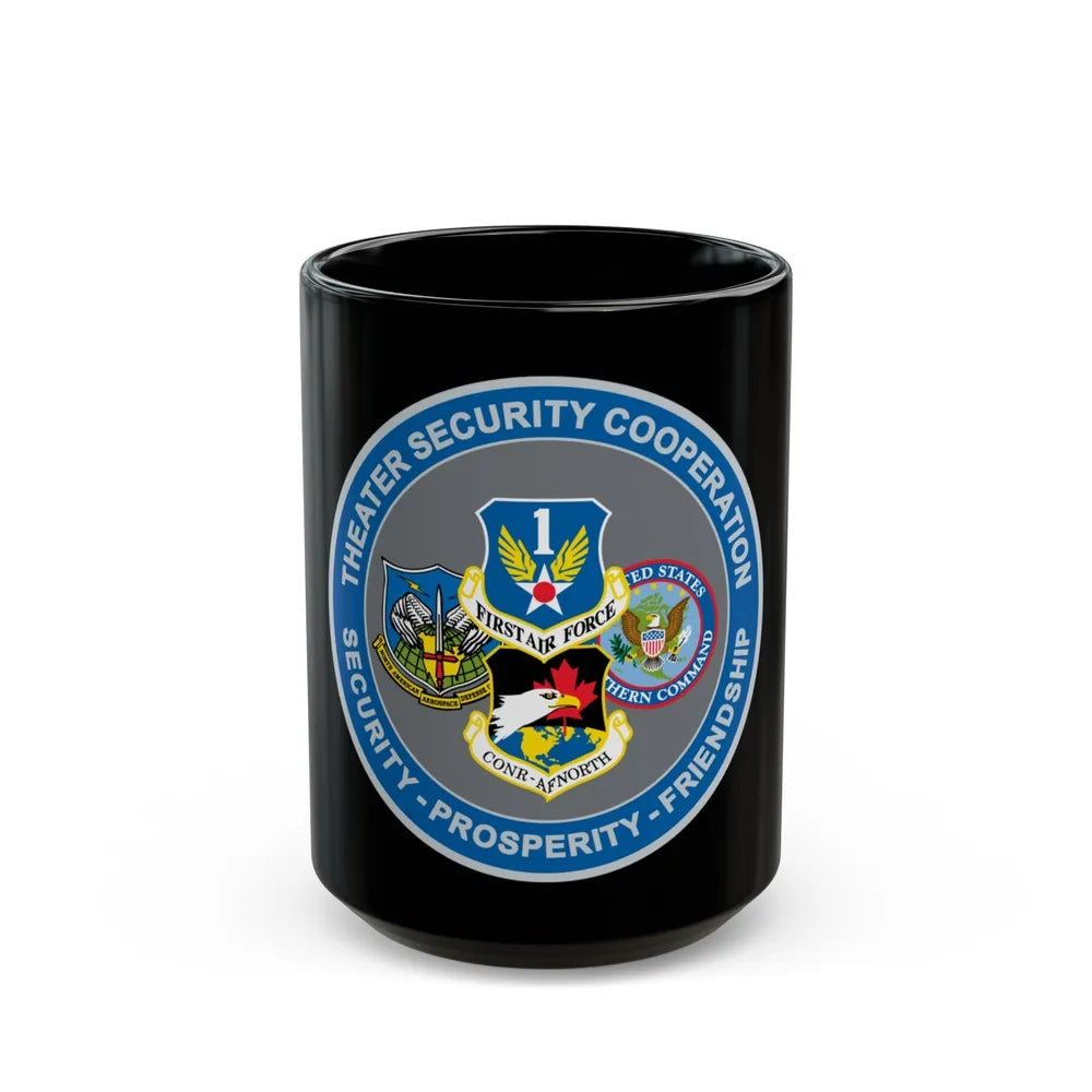 AF North TSC Theater Security Cooperation (U.S. Air Force) Black Coffee Mug-15oz-Go Mug Yourself