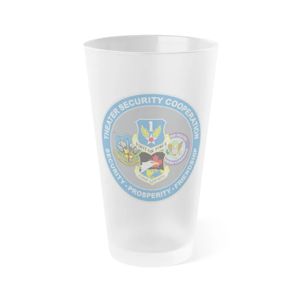 AF North TSC Theater Security Cooperation (U.S. Air Force) Frosted Pint Glass 16oz-16oz-Frosted-Go Mug Yourself