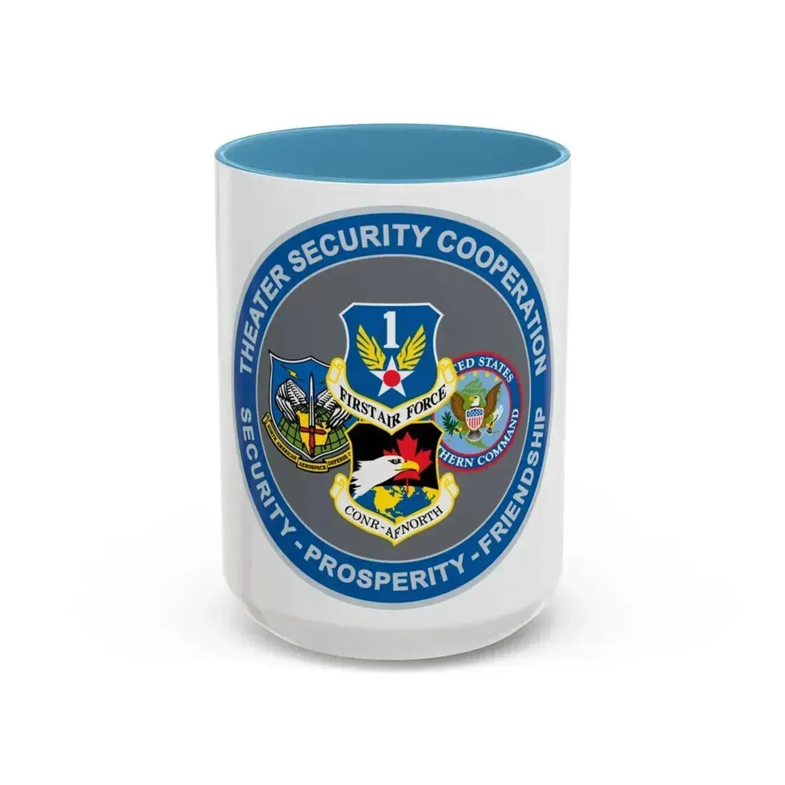 AF North TSC Theater Security Cooperation (U.S. Air Force) Accent Coffee Mug 15oz Light Blue - Go Mug Yourself