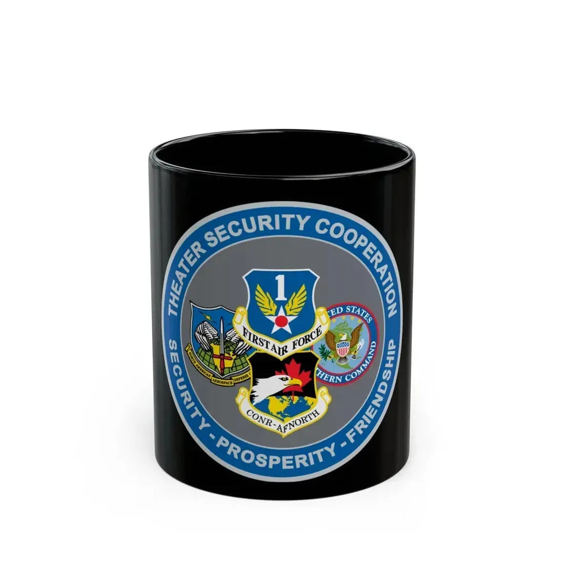 AF North TSC Theater Security Cooperation (U.S. Air Force) Black Coffee Mug 11oz - Go Mug Yourself