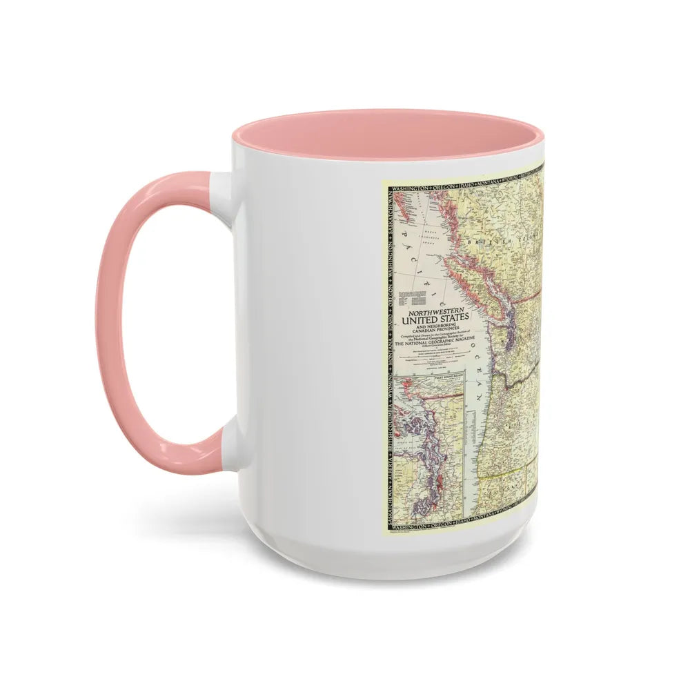 USA - Northwestern (1950) (Map) Accent Coffee Mug-Go Mug Yourself