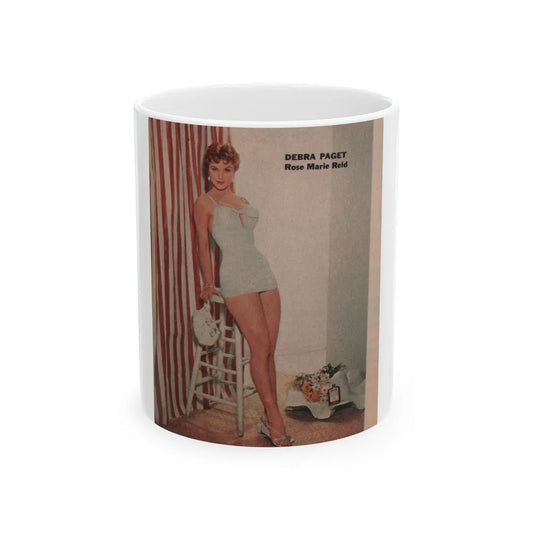 Debra Paget #654 - Medium Color Pin-Up Magazine Clipping circa 50's (Vintage Female Icon) White Coffee Mug-11oz-Go Mug Yourself