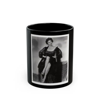 Ruth Roman #103 - 8x10 B&W Full Body Glamour Dress & Lingerie from circa (Vintage Female Icon) Black Coffee Mug-11oz-Go Mug Yourself