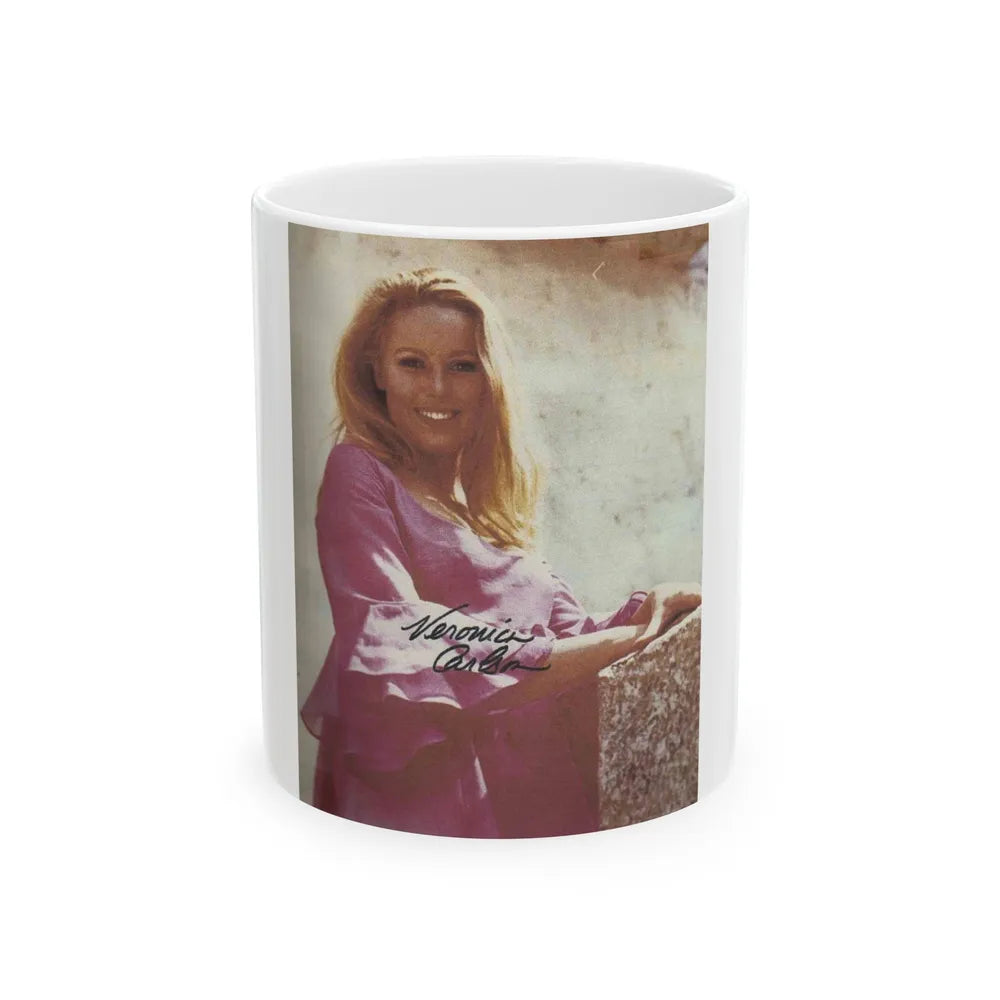 Veronica Carlson #44 (Vintage Female Icon) White Coffee Mug-11oz-Go Mug Yourself