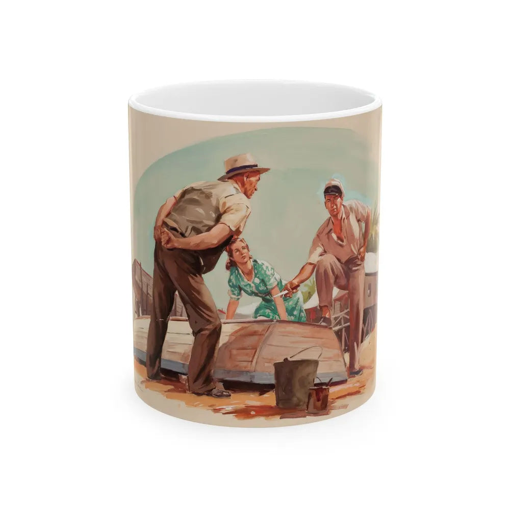 Discussing Strategy, Saturday Evening Post story illustration, circa 1940s - White Coffee Mug-11oz-Go Mug Yourself