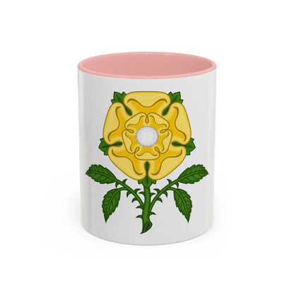 Golden Rose Badge - Accent Coffee Mug-11oz-Pink-Go Mug Yourself